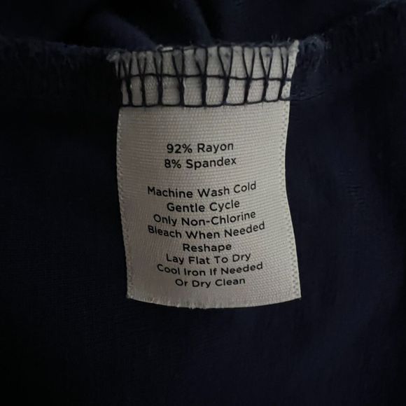 Talbots Dress Womens Large Navy Blue Midi Braided Neck Shift Career Minimalist‎ - Picture 7 of 7